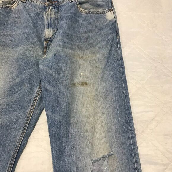Cremieux Relaxed Distressed Wide Leg blue jeans 34X28 - Picture 3 of 9